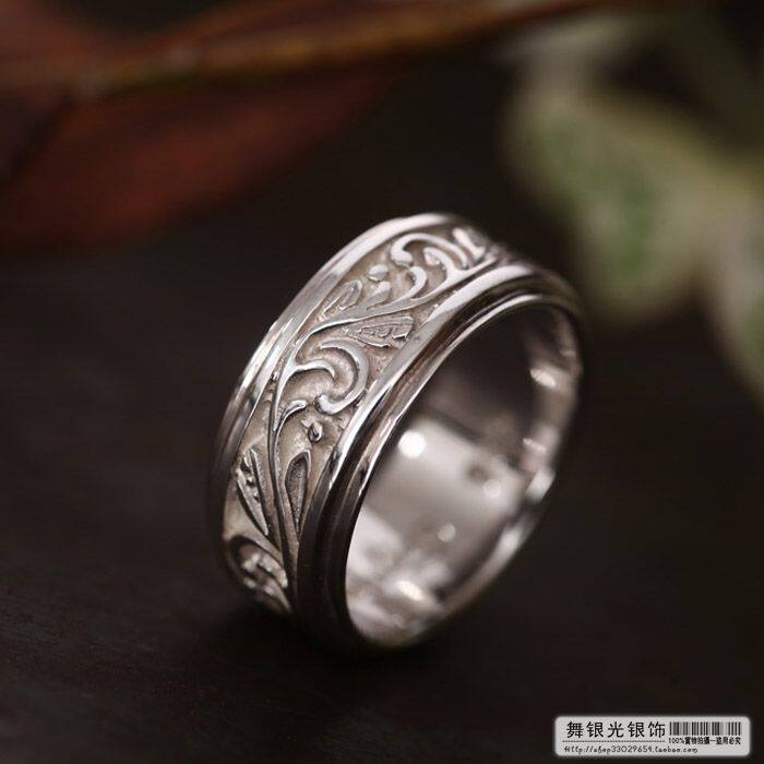 【舞银光◎925银】泰银★唐草纹 宽版 戒指