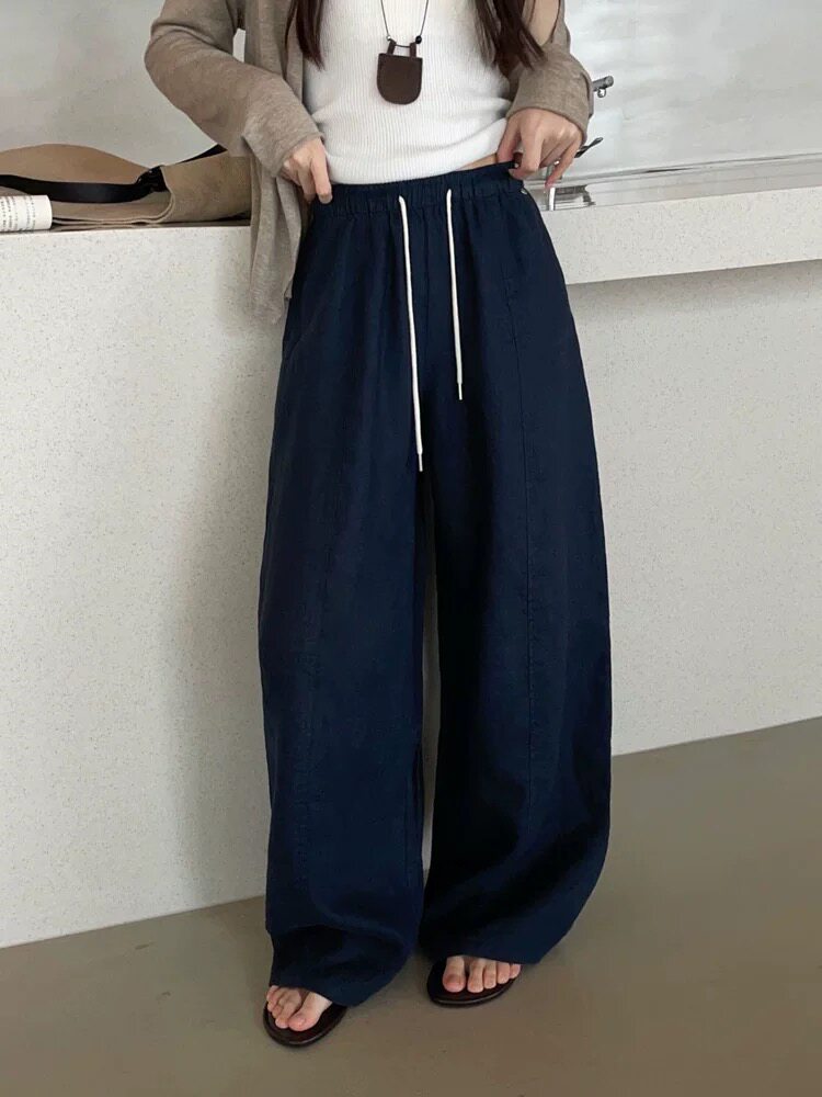 纤贝思1059正品春夏新款时尚百搭宽松显瘦棉麻洋气百搭直筒裤