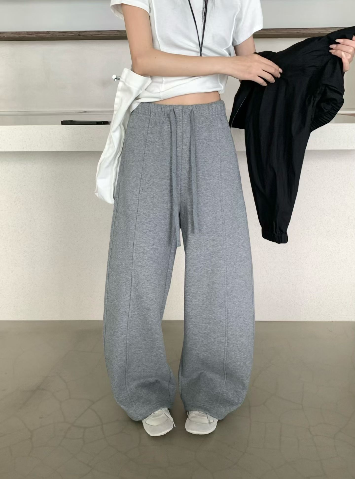 纤贝思1297秋季新款韩版宽松显瘦百搭休闲卫裤裤女阔腿超洋气