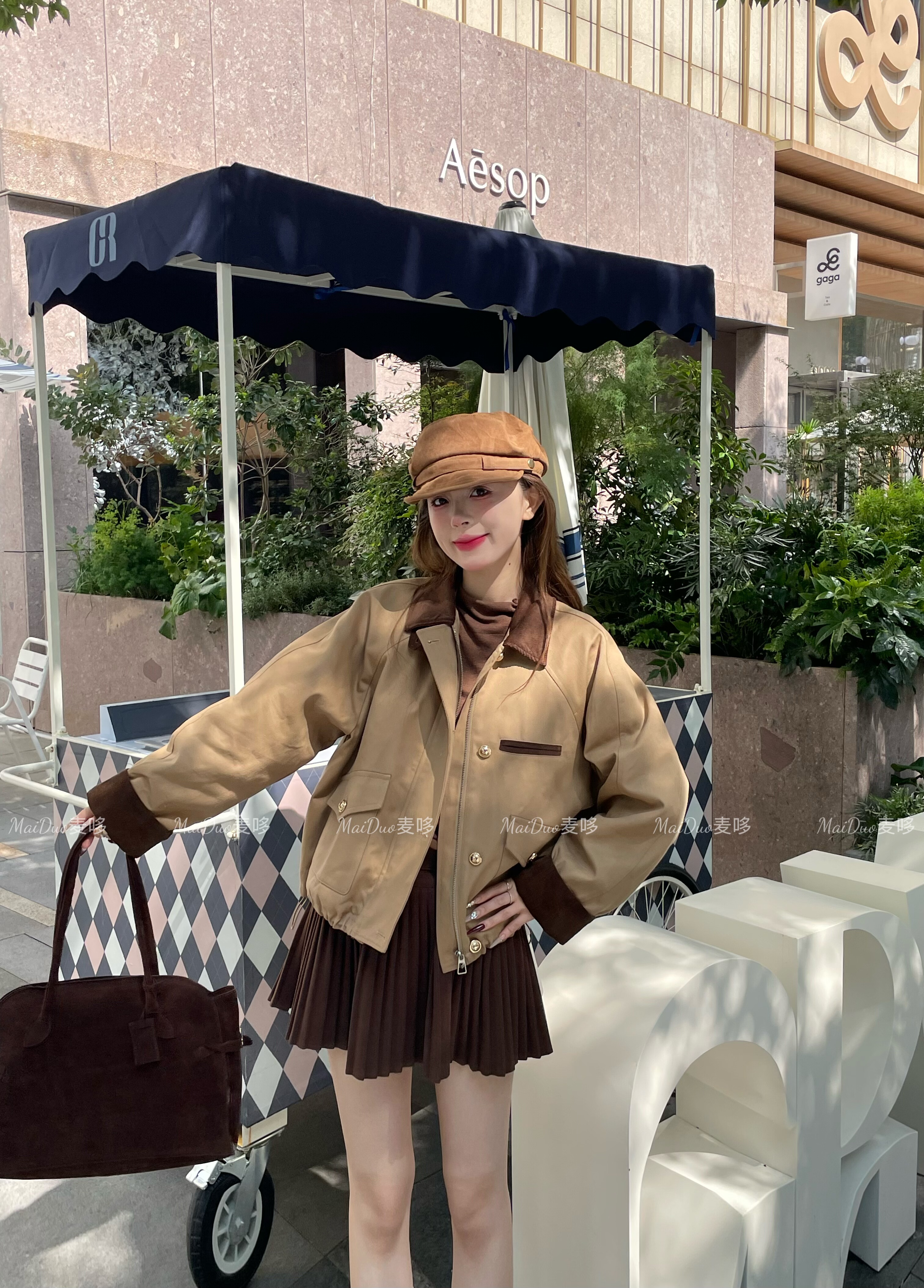 露思同款秋季新款时尚百搭宽松显瘦棉服外套女洋气气质款
