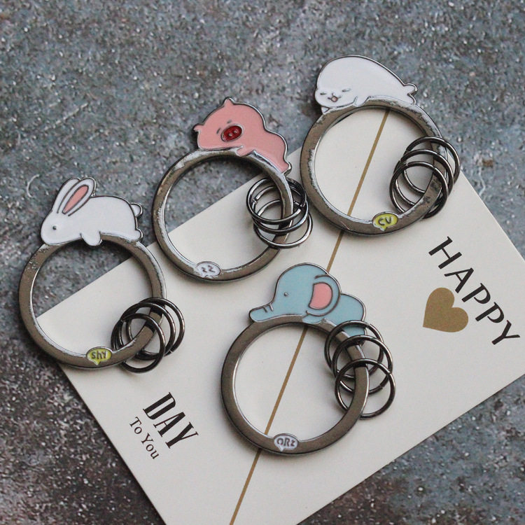 Korean Edition Cartoon lovely elephant Piggy rabbit Seal Key buckle Schoolboy originality Pendant gift girl studentin the Festive supplies/Gift , Gift ideas , Keychain  category - from Buy2taobao.com to provide professional Taobao agent buy service