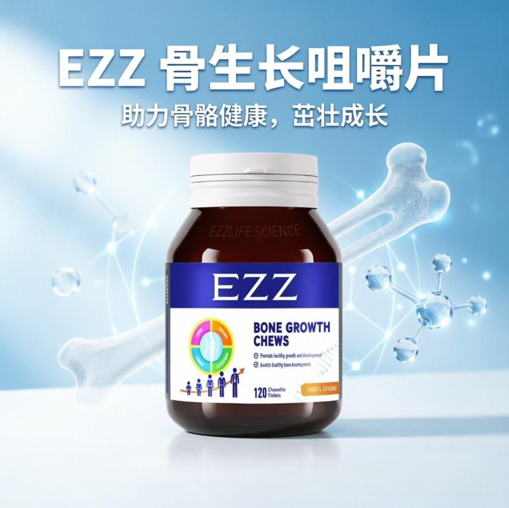 澳洲EZZ成长丸儿童青少年助力骨骼发育长高咀嚼片120片原装进口图片