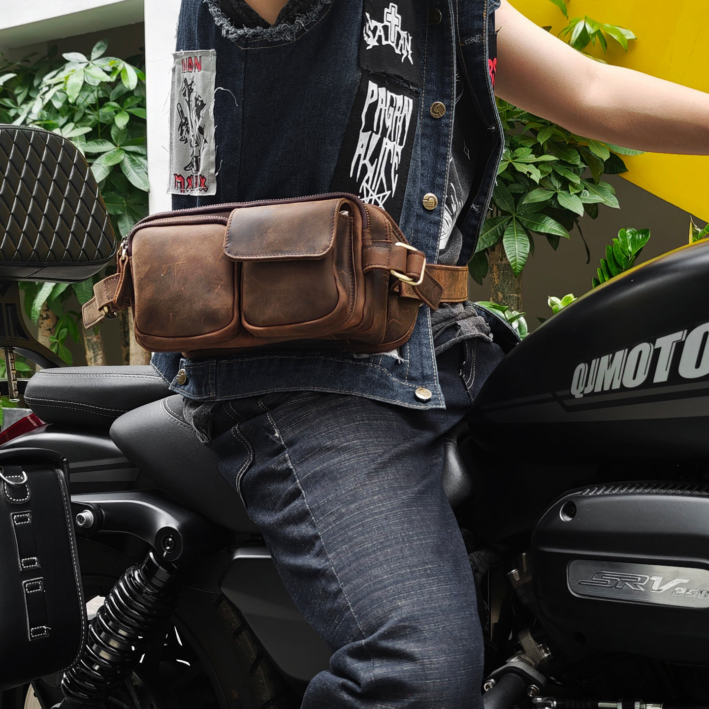 手工复古疯马牛皮腰包男士个性机车骑士胸包多口袋大容量斜挎包潮,箱包皮具/热销女包/男包,男士包袋,淘宝优惠券,粉丝福利购,淘宝优惠卷