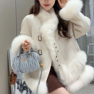 2025冬新款羽绒内胆废土风麂皮绒毛毛仿皮草外套女加厚保暖羽绒服