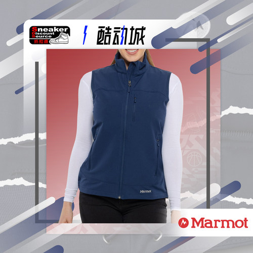 Marmot女款户外夹克徒步休闲马甲