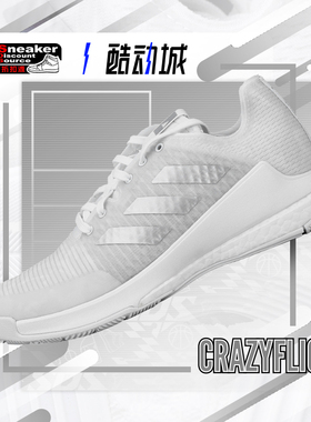 ADIDAS 阿迪达斯 CRAZYFLIGHT 银灰 男女低帮排球鞋室内鞋 HR0635