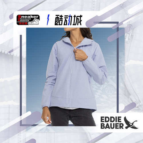 EddieBauer女款连帽格子绒