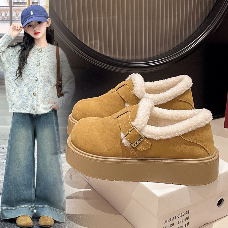 女童博肯鞋冬季加绒加厚保暖棉鞋