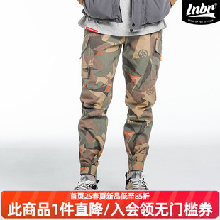 迷彩宽松机能多口袋战术大码 男潮牌束脚美式 裤 lnbr工装