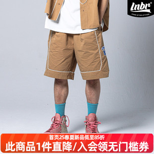 大码 LNBR熊电夏季 男宽松百搭潮流高街五分裤 休闲运动短裤 潮 美式