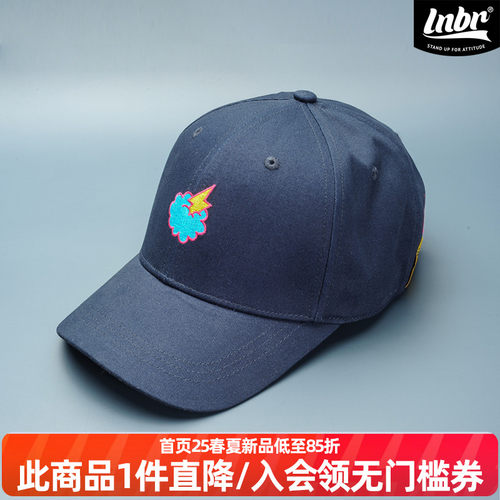 lnbr新品闪电刺绣夏季男女弯檐帽