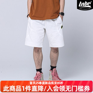 白色休闲短裤 大码 男美式 五分裤 高街宽松工装 LNBR熊电夏季