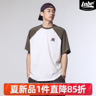 宽松情侣T恤男加大码 LNBR原创25夏季 白色小熊印花短袖 插肩袖 新品