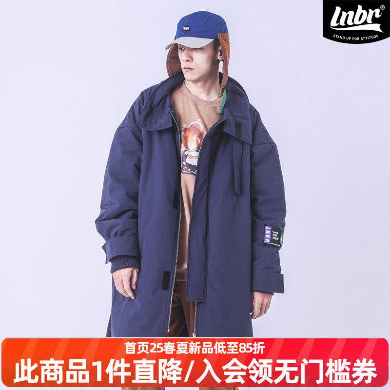 LNBR熊电冬装新品中长款工装棉衣oversize宽松百搭外套大码潮