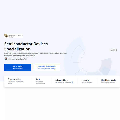 留学必备 Semiconductor Devices coursera 高级课程 材料专业