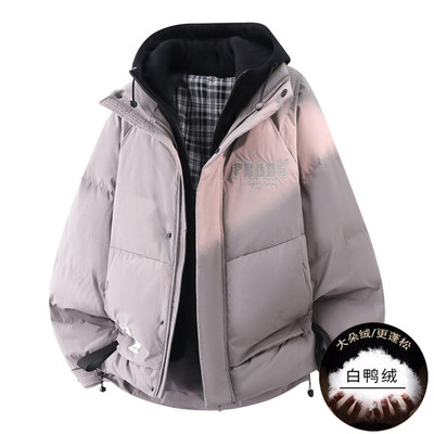 冬季新品男士羽绒服立体图假两件羽绒服男白鸭绒青少年冬季外套男