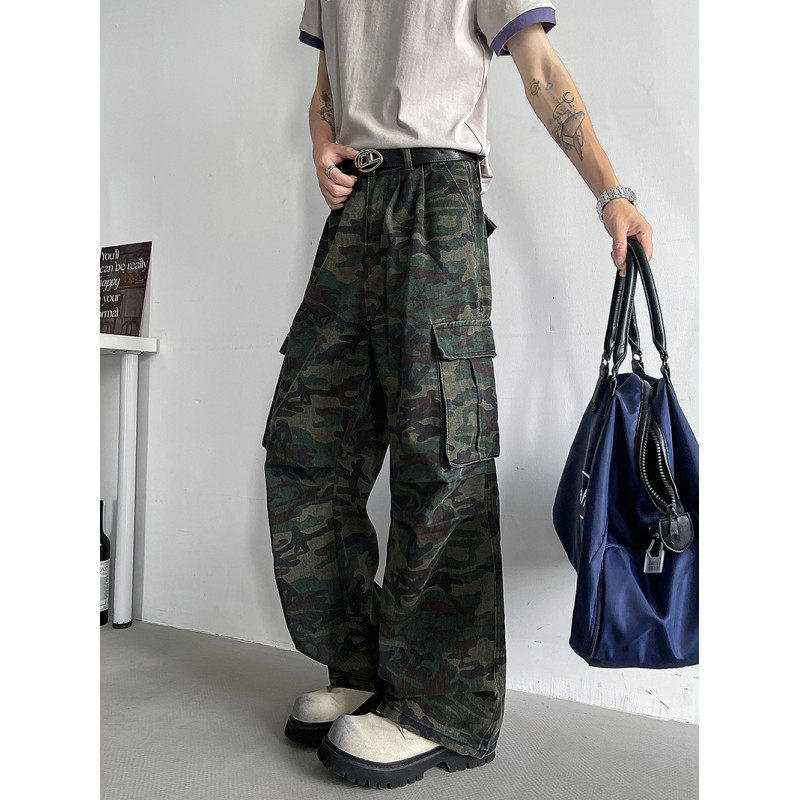 2026春秋季迷彩休闲裤男女韩版潮流口袋拉链个性工装长裤潮流款