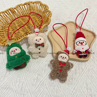新款卡通圣诞麋鹿姜饼人毛绒公仔小玩偶装饰挂件圣诞节创意小礼品