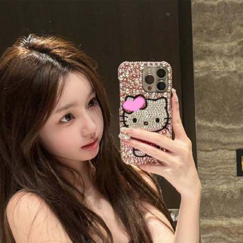 新款网红懒懒同款适用iPhone17pro max苹果16手机壳14奢华水钻可爱卡通咪15plus保护套13全包X防摔11女12mini