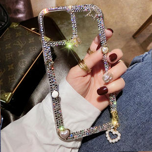 ins风oppoReno12镶钻手机壳奢华新款Reno11pro带钻石闪9se保护套10防摔A98全包findx7网红水晶A95边框4透明X6