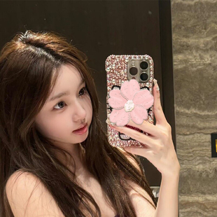 新款网红懒懒同款适用iPhone18Pro Max苹果17手机壳16奢华水钻可爱卡通咪15plus保护套14全包13女12防摔11潮X