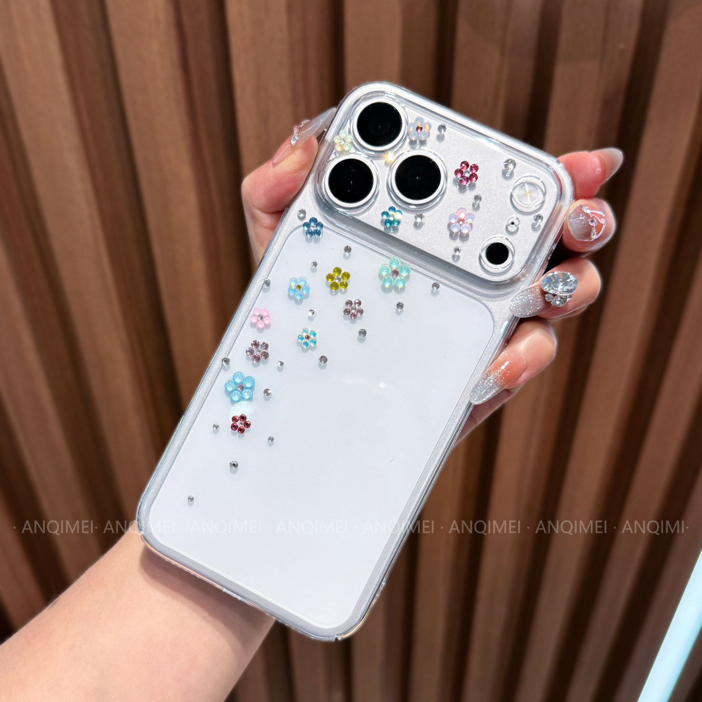 苹果18ProMax水钻手机壳全包摄像头iPhone17带钻闪16防摔女15plus镶钻14透明13mini小清新12适用11轻奢简约XS