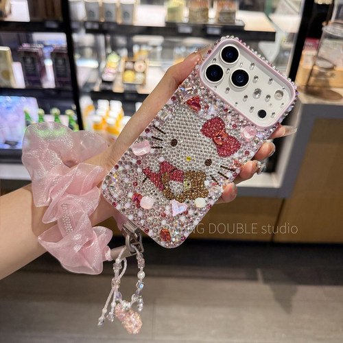 适用于iPhone18ProMax水钻手机壳女款17可爱16plus卡通猫15防摔潮