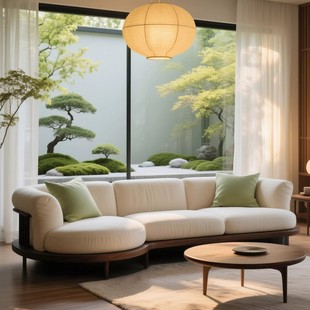 中古侘寂风实木沙发布艺小户型客厅2025新款高端定制宋氏美学家具