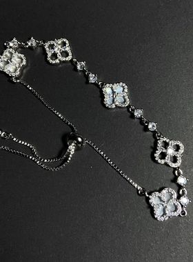 轻奢风满钻四叶草手链精致高颜值