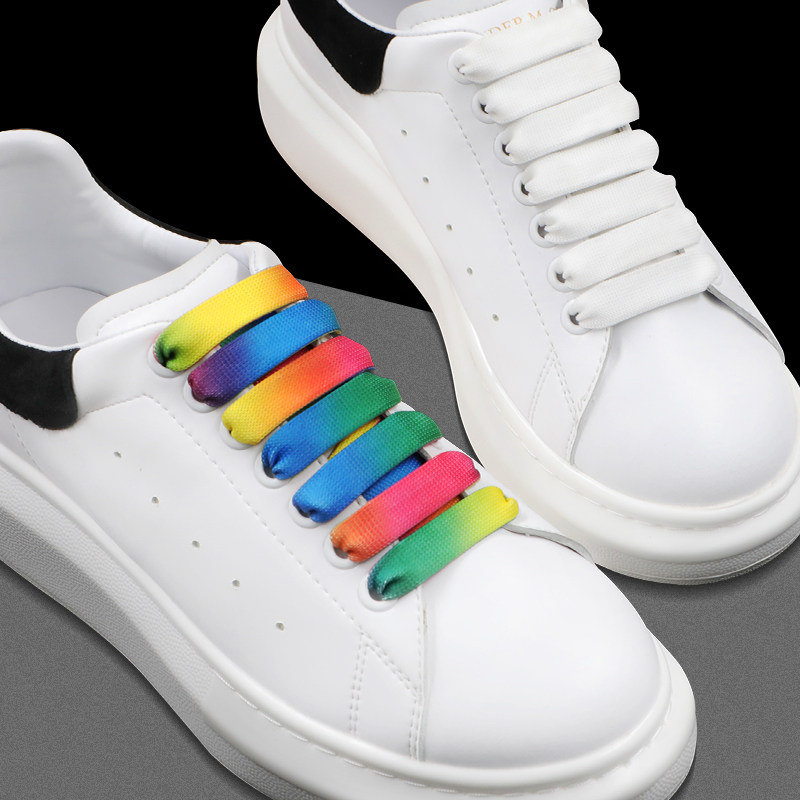 适配麦昆鞋带小白鞋带女ins潮原装扁平宽纯白色正品鞋带绳男超宽