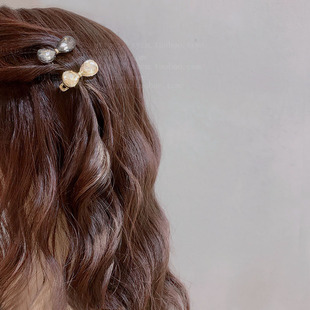 发夹发饰高级感水钻侧边刘海抓夹蝴蝶结边夹前额夹子鸭嘴夹发卡新