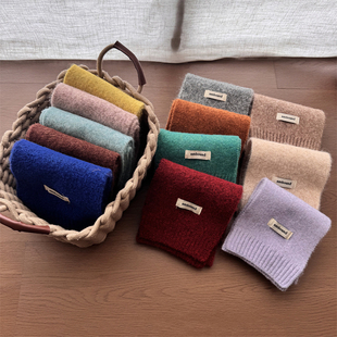 senbaby女童秋冬新款 多色保暖百搭围脖宝宝简约纯色儿童针织围巾