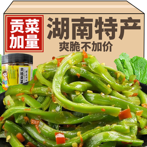 湖南特产剁椒爽脆贡菜下饭菜瓶装咸菜外婆菜官方旗舰店香辣拌饭酱