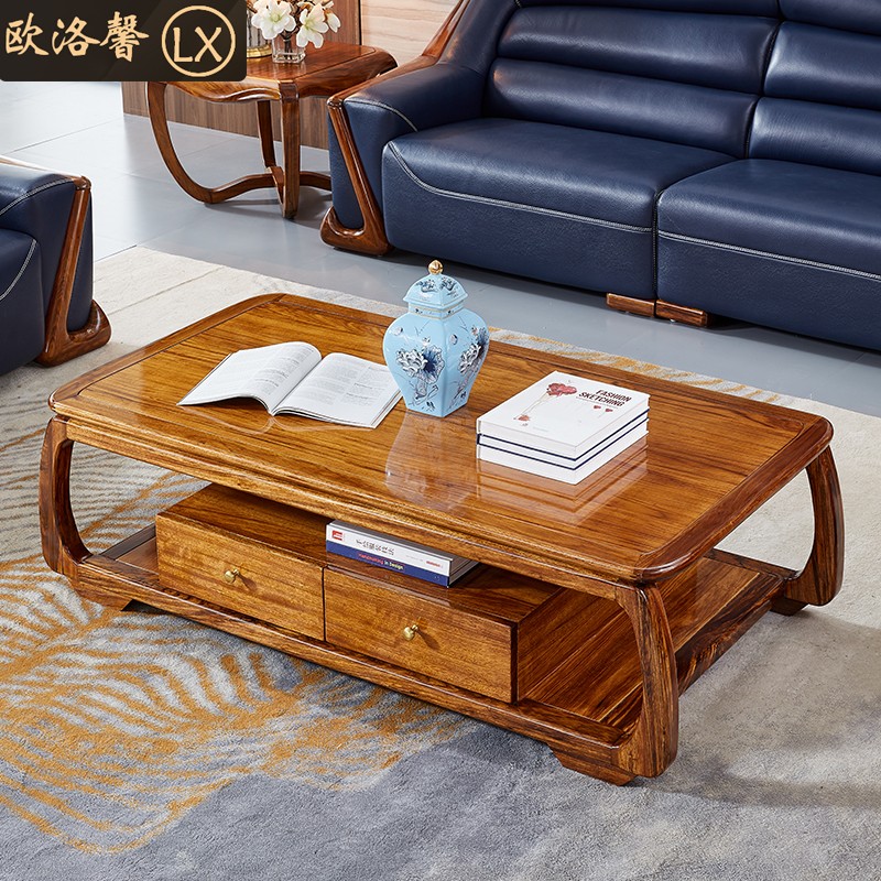 现代简约新中式乌金木全实木茶几客厅北欧原木电视柜整装客厅组合
