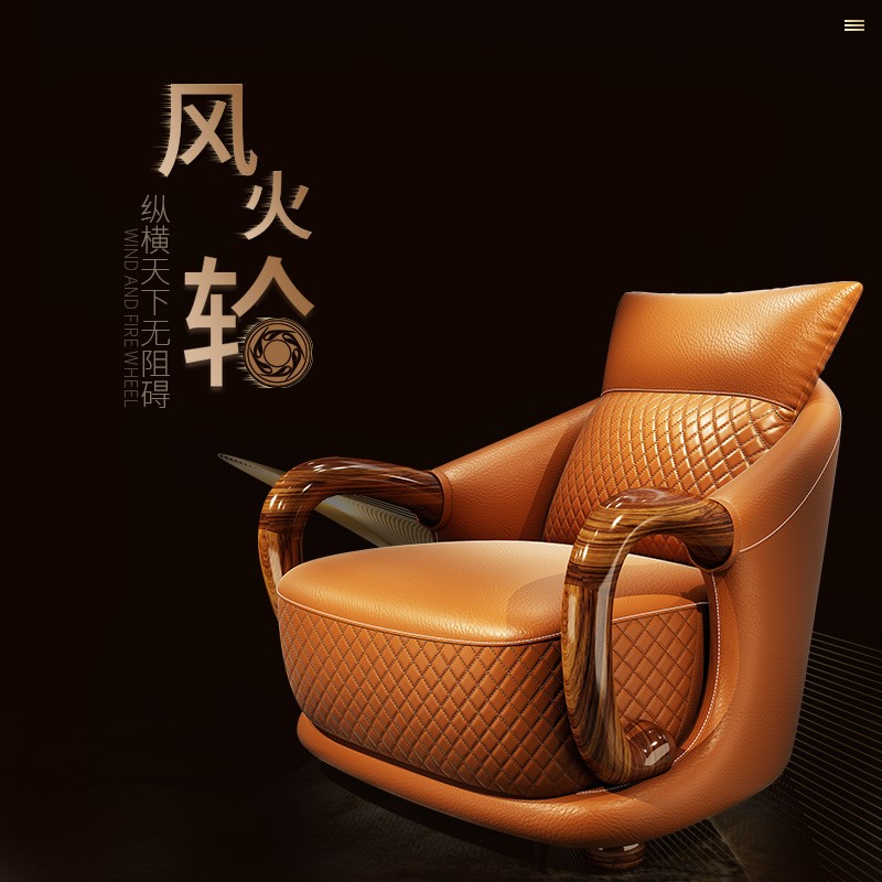 乌金木新中式休闲椅实木真皮单人椅设计师单人沙发高背椅老虎椅