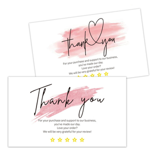 50张/包英文感谢五星卡thank you礼品卡礼物包装装饰插页卡片