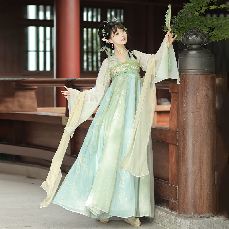 潮艺街原创汉服女装齐胸襦裙春夏季超仙气汉元素中国风小个子古装_虎窝淘
