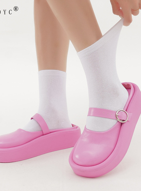 OYDOYC 纯色袜子女中筒袜ins潮夏季薄简约白色袜日系可爱精梳棉袜