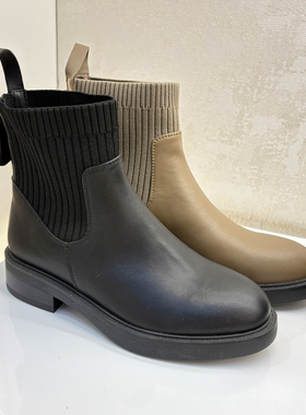 专柜正品COMELY康莉女鞋2023冬新款切尔西靴短筒绒里女靴KYQ38615