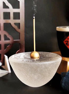 日本荒川尚也手作玻璃香炉香立琉璃香插香台线香花器摆件礼品