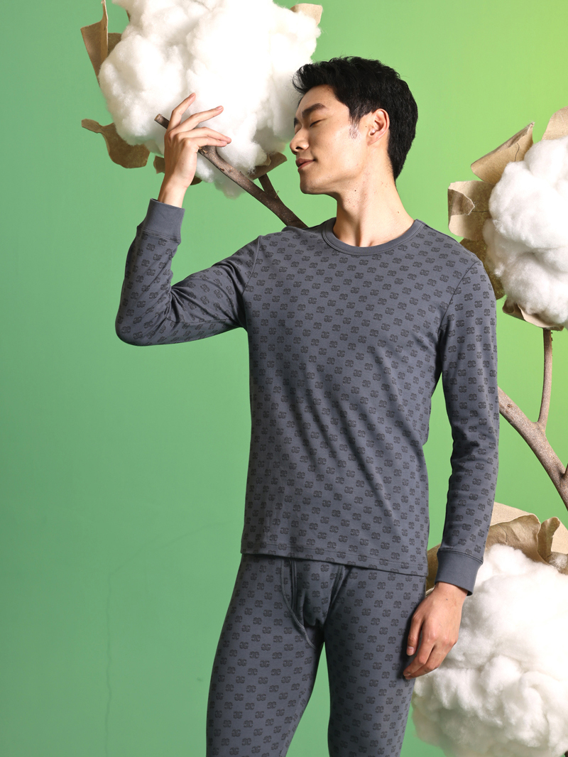 意大莱男士青少年中老年全纯棉秋衣秋裤棉毛衫保暖内衣套装3612