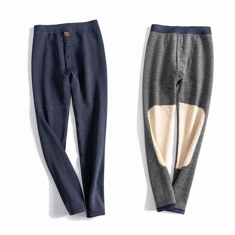 双层冬季艾草加肥加大码保暖裤