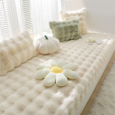 2023新款飘窗垫窗台垫四季款毯子阳台厚垫子漂台地毯兔毛绒坐垫毯