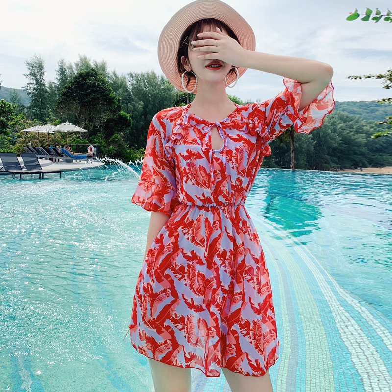 平角比基尼泳衣女大码三件套长袖防晒沙滩裙外罩泰国普吉海岛风情|ruв категории движение/йога/фитнес/фанаты товаров, плавание, бикини - от Buy2taobao.com для оказания профессиональной услуги покупки агента Taobao