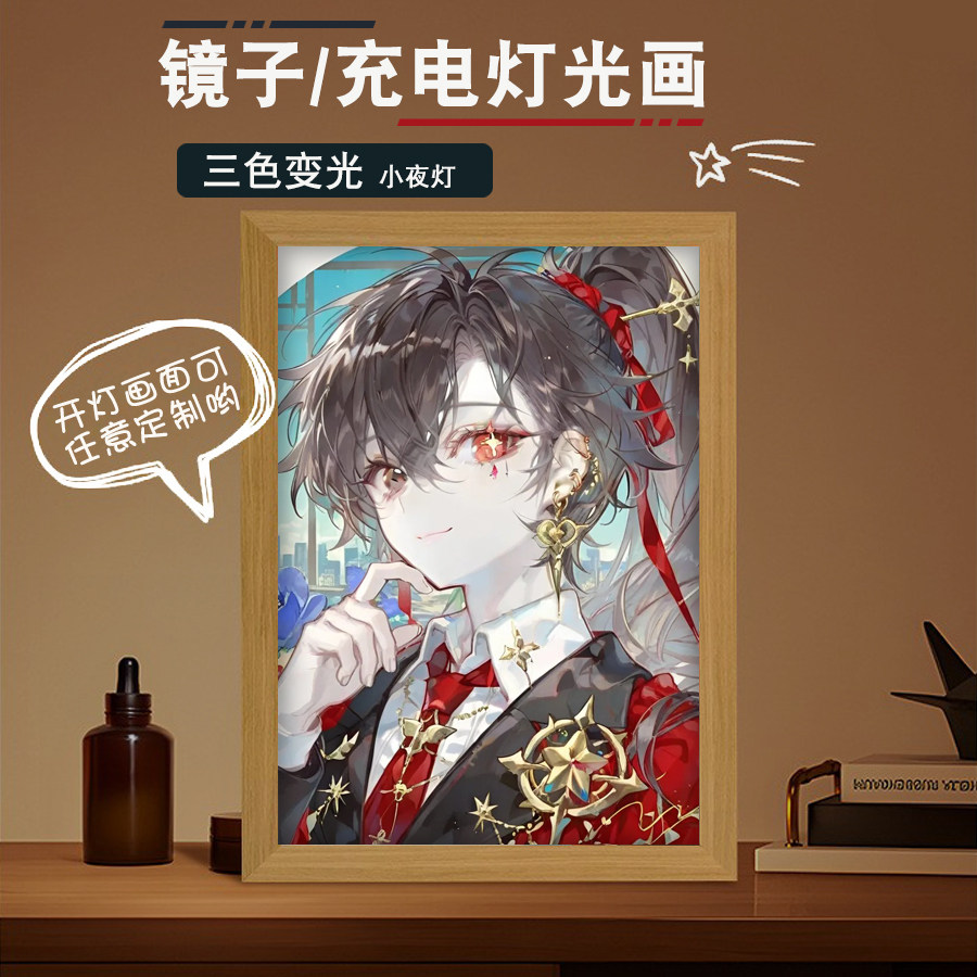 ch五常国拟人瓷英吉利俄美瓷哥法兰西美利坚周边灯光画摆件小夜灯 - 实物图