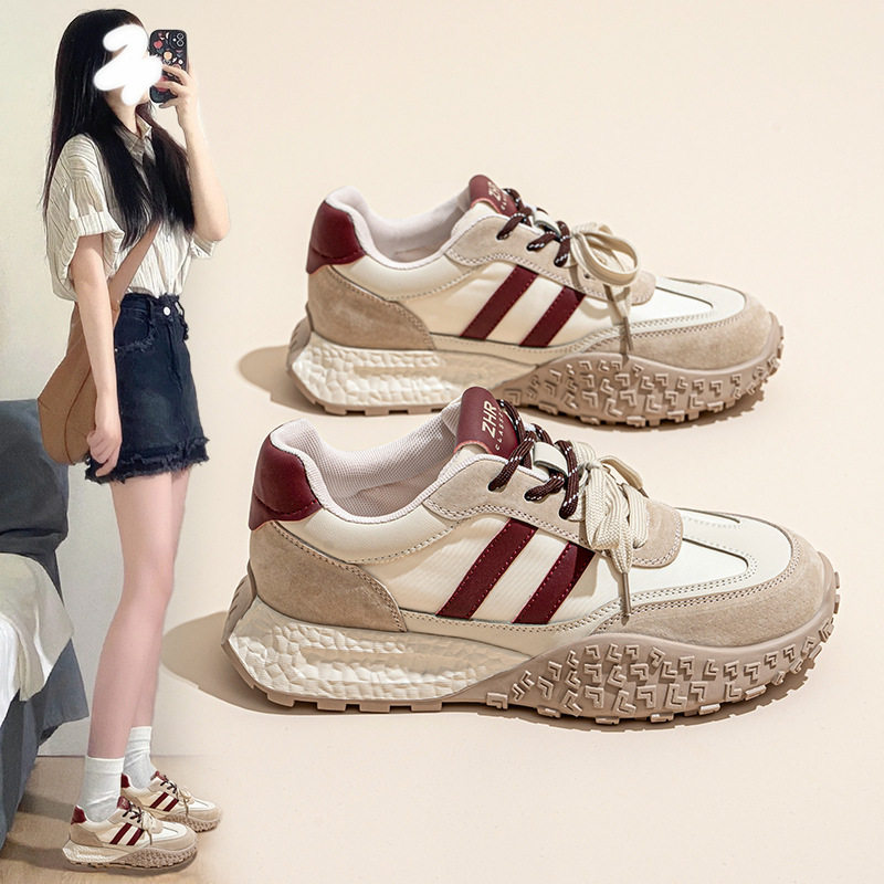 ZHR则则防滑德训鞋女复古休闲运动鞋2024秋季新款拼色厚底板鞋女,女鞋,时尚休闲鞋,淘宝优惠券,粉丝福利购,淘宝优惠卷
