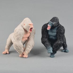 儿童玩具仿真动物金刚大猩猩黑猩猩趴姿哥斯拉大战斧金刚可动摆件