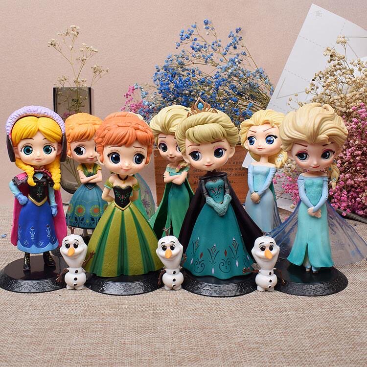 爱莎公主玩偶冰雪奇缘玩具艾莎安娜人偶Q版模型娃娃生日礼物女孩