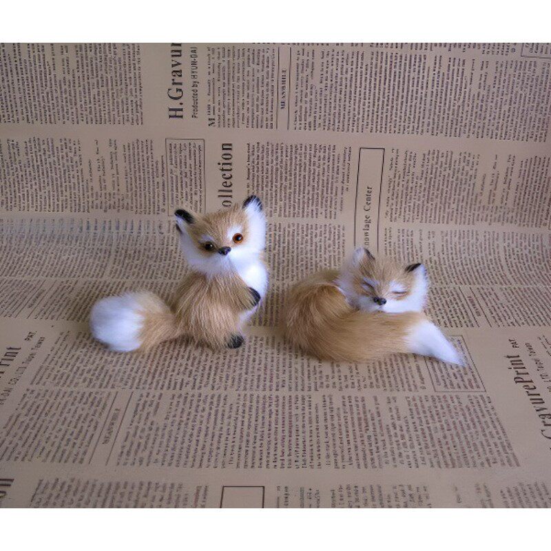 仿真狐狸小号狐狸拍照摄影道具背景摆件睡狐狸森林系列蹲狐狸