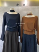 十三行2025秋冬韩系挂脖露肩上衣女气质时尚 超舒服百搭显瘦T恤